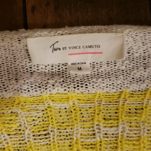 Vince Camuto drapey cream and pink cardigan - Picture 2 of 5